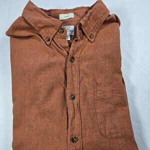 J.Crew Selvan Slim Brushed Twill Shirt – Men’s Medium – Brown